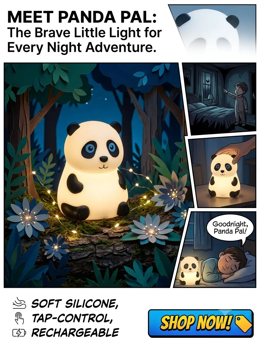 Panda Night Light – 7-Color LED Touch Sensor Lamp
